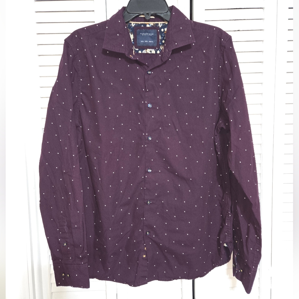 Cactus Man Ricky Singh Men's L Dark Purple Button Down Shirt